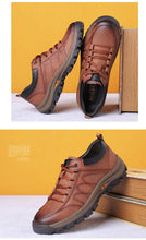 Load image into Gallery viewer, Business Black Leather Mens Casual Shoes Spring Lace-up Platform Travel Shoes Wear-Resistant Shoes Elegant Style Men's Shoes Flat Round Toe Fashion Dress Shoes For Men