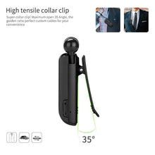 Load image into Gallery viewer, Business Black Wireless Bluetooth Collar Clip Headset Sport Driver Vibration Earphone Clip Bluetooth MP3 Player Sports Headphones Wireless Wearable Music Player For Running Gym