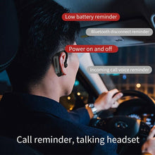 Load image into Gallery viewer, Business Bluetooth 5.0 Wireless Single-Ear Headset LED Power Display Ultra-Long Standby Earbud Headphones Wireless Black Earphone Bluetooth Noise Isolating Wireless Earbuds With Microphones Clear Calls Painless Wearing