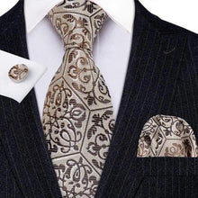 Load image into Gallery viewer, Business Luxury Men Silk Necktie Fashion Tie Sets For Men Wedding Party Wear Elegant Neck Tie Design For Men Soft Business Casual Suit Neckties