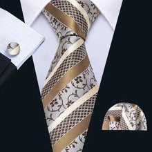 Load image into Gallery viewer, Business Luxury Men Silk Necktie Fashion Tie Sets For Men Wedding Party Wear Elegant Neck Tie Design For Men Soft Business Casual Suit Neckties
