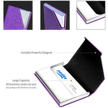 Load image into Gallery viewer, Business Name Card Holder Luxury PU Leather and Stainless Steel Multi Card Case