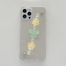 Load image into Gallery viewer, Butterfly Chain Flower Bracelet Chain Phone Case For iPhone 13 12 11 Pro XS Max X XR 7 8 Plus Cute Transparent Back Cover Phone Case For iphone 14Pro 12Mini 13 Pro 6 7 8 plus X XR XS Max SE Soft Fashion Bracelet Clear Protective Cover