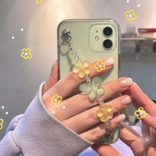 Load image into Gallery viewer, Butterfly Chain Flower Bracelet Chain Phone Case For iPhone 13 12 11 Pro XS Max X XR 7 8 Plus Cute Transparent Back Cover Phone Case For iphone 14Pro 12Mini 13 Pro 6 7 8 plus X XR XS Max SE Soft Fashion Bracelet Clear Protective Cover