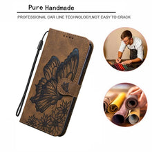 Load image into Gallery viewer, Butterfly Leather Flip Cover For iPhone 14 X XS XR 13 12 11 Pro Max 12 MINI Phone Wallet Case PU Leather Wallet Case Butterfly Flower Pattern Design Magnetic Flip Case Shockproof Protective Cover