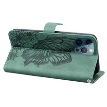 Load image into Gallery viewer, Butterfly Leather Flip Cover For iPhone 14 X XS XR 13 12 11 Pro Max 12 MINI Phone Wallet Case PU Leather Wallet Case Butterfly Flower Pattern Design Magnetic Flip Case Shockproof Protective Cover
