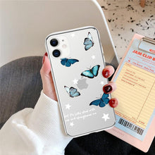 Load image into Gallery viewer, Butterfly Soft Clear Protection Case For iPhone Soft Cover For iPhone 11 12 13 14 Pro Max Mini Crystal Clear Cute Shockproof Slim Fit Bumper Protective Cover Colorful Butterfly Design Case For Girls