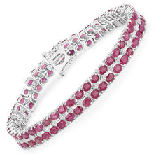 Load image into Gallery viewer, 20.03 Carat Glass Filled Ruby and White Topaz .925 Sterling Silver Bracelet