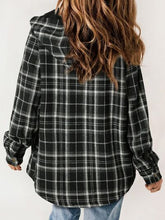Load image into Gallery viewer, Plaid Snap Down Plush Hooded Jacket Soft & Warm Women Outerwear Cozy And Comfortable Jacket
