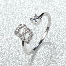 Load image into Gallery viewer, Popular Fashion Silvery AZ Letter Ring Initials Wedding Love Couple Rings Bridesmaid Gift