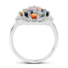 Load image into Gallery viewer, 2.63 Carat Genuine Multi Sapphire .925 Sterling Silver Ring