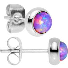 Load image into Gallery viewer, Purple Synthetic Opal 316L Surgical Steel Stud Earrings