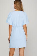 Load image into Gallery viewer, Ruffled Surplice Short Flutter Sleeve Mini Dress For Women – Playful and Feminine Surplice Mini Dress with Flutter Sleeves