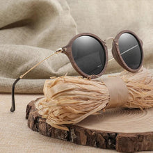 Load image into Gallery viewer, Modern Ultralight Women Men Polarized Sunglasses Wooden Round Frame