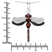 Load image into Gallery viewer, 2.29 Carat Genuine Garnet and White Topaz .925 Sterling Silver Pendant