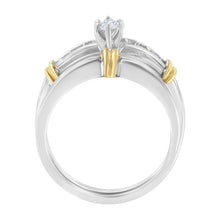 Load image into Gallery viewer, 14K Yellow and White Gold 1/3 Cttw Marquise Diamond Cocktail Engagement Ring Set (H-I Color, SI1-SI2 Clarity) - Size 7