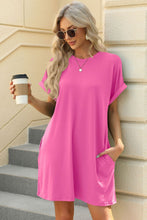 Load image into Gallery viewer, Short Sleeve Mini Dress with Pockets Casual & Stylish Everyday Wear