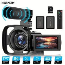 Load image into Gallery viewer, 16x Zoom 1080P HD Digital Camera Bundle with 2 Batteries, 32G TF Card, Mic, Hood & Bag