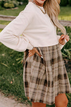 Load image into Gallery viewer, Vintage Plaid Round Neck Long Sleeve Mini Dress Cozy & Stylish Dress Retro Design Dress For Party