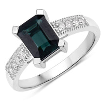 Load image into Gallery viewer, 1.91 Carat Genuine Green Tourmaline and White Diamond 14K White Gold Ring