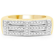 Load image into Gallery viewer, 14K Yellow Gold Plated 0.25 Carat Genuine White Diamond .925 Sterling Silver Ring