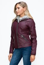 Load image into Gallery viewer, Women Warm Sleek Dual-Zipper Layered Jacket with Cozy Fuzzy Hood Urban Chic & Comfortable Jacket