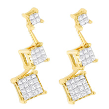 Load image into Gallery viewer, 14K Yellow Gold 1 cttw Princess Cut Diamond Earrings (H-I, SI1-SI2)