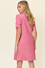 Load image into Gallery viewer, Double Take Full Size Texture Collared Neck Short Sleeve Dress Textured Dress For Women
