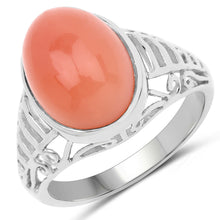 Load image into Gallery viewer, 6.00 Carat Genuine Peach Moonstone .925 Sterling Silver Ring