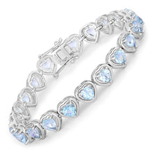 Load image into Gallery viewer, 10.50 Carat Genuine Blue Topaz .925 Sterling Silver Bracelet