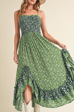 Load image into Gallery viewer, Ditsy Floral Ruffled Hem Maxi Cami Dress For Women –Romantic Floral Print, Flowy Maxi Length, Feminine & Elegant Design for Casual & Special Occasions