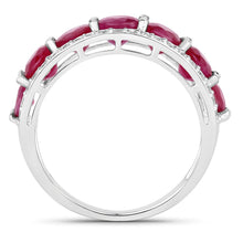 Load image into Gallery viewer, 3.24 Carat Genuine Ruby and White Diamond 14K White Gold Ring