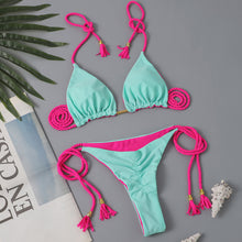 Load image into Gallery viewer, New Festival Flame Halter Bikini Set for Women – Triangle V-Neck Backless Two-Piece Swimsuit with Tie Side Bottoms & Adjustable Lace-Up Fit – Sleek Polyamide Swimwear for Koningsdag/King’s Day & Summer Beach Celebrations