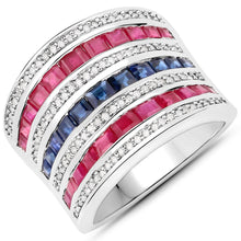 Load image into Gallery viewer, 3.36 Carat Genuine Multi Stones .925 Sterling Silver Ring