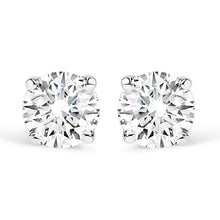 Load image into Gallery viewer, IGI Certified 14K White Gold 1.0 Cttw 4-Prong Set Brilliant Round-Cut Solitaire Natural Diamond Push Back Stud Earrings (G-H Color, I1-I2 Clarity)