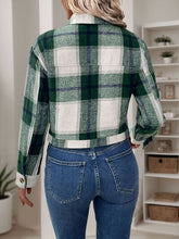 Load image into Gallery viewer, Dark Green Button-Up Jacket Trendy & Chic Outerwear with Bow & Pockets Cute Elegant Girls Jacket