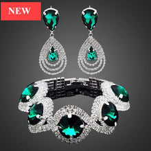 Load image into Gallery viewer, Modern NEW Trend Luxury Woman Elegant Wedding Bridal Jewelry Sets For Women Rhinestone Austrian Crystal Jewelry Set Bracelet Earrings Set