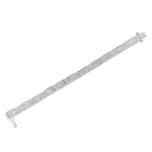 Load image into Gallery viewer, 14K White Gold 7.0 Cttw Princess Cut Diamond 7" Alternating Vertical and Horizontal Rectangular Link Tennis Bracelet (H-I Color, SI2-I1 Clarity)