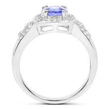 Load image into Gallery viewer, 1.42 Carat Genuine Tanzanite & White Topaz .925 Sterling Silver Ring
