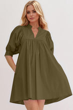 Load image into Gallery viewer, Pink Puff Sleeve Mini Dress Casual and Feminine Dress for Women Simple Classic Summer Dress