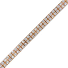 Load image into Gallery viewer, 14K Rose Gold 3.0 Cttw Lab Grown Diamond Two Row Milgrain 7" Inch Tennis Bracelet (G-H Color, VS2-SI1 Clarity)