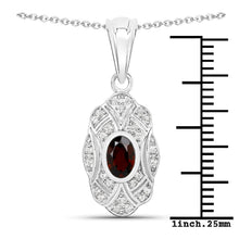 Load image into Gallery viewer, 0.63 Carat Genuine Garnet and White Topaz .925 Sterling Silver Pendant
