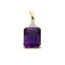 Load image into Gallery viewer, Amethyst Diamond Fashion Pendants 10KT Yellow Gold