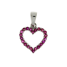 Load image into Gallery viewer, .37ct Ruby Heart Love Pendant 10KT White Gold