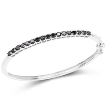 Load image into Gallery viewer, 2.50 Carat Genuine Black Diamond .925 Sterling Silver Bangle