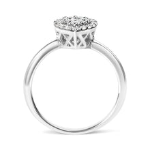 Load image into Gallery viewer, 10K White Gold 3/8 Cttw Round-Cut Lab Grown Diamond Cluster Pear Promise Ring (G-H Color, VS2-SI1 Clarity) - Size 7
