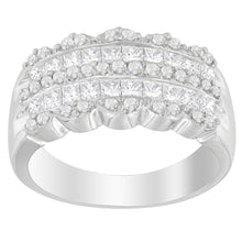 Load image into Gallery viewer, 14K White Gold 1 1/7ct. TDW Round and Princess-Cut Diamond Ring(H-I, SI2-I1)