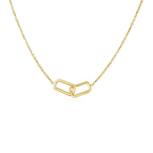 Load image into Gallery viewer, 14k Yellow Gold Necklace with Interlocking Petite Rectangles