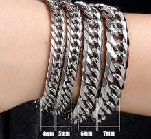 Load image into Gallery viewer, Luxury Miami Stainless Steel Chain Bracelets For Men Flat Curb Bracelet Hip Hop Rock Sports Jewelry Style