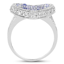 Load image into Gallery viewer, 1.81 Carat Genuine Tanzanite and White Topaz .925 Sterling Silver Ring